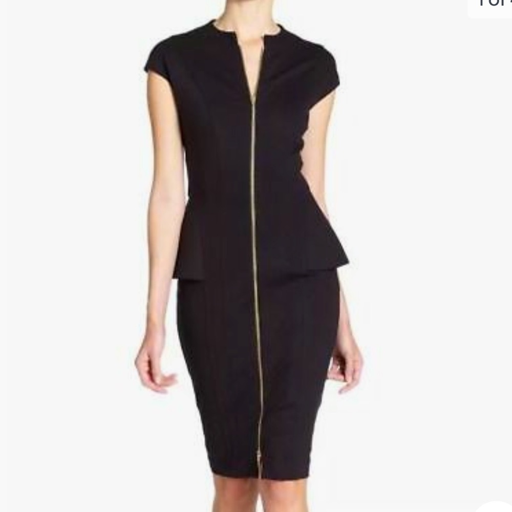 NWT TED BAKER SIONA SEAM BLACK DETAILED CONTOURED DRESS TB SIZE 1